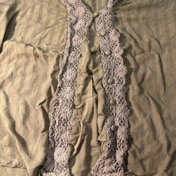 French Laundry Taupe Blouse with Lace Detail - Picture 2 of 13